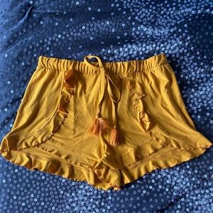 Yellow Ruffle Shorts